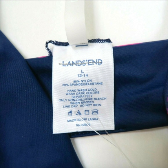 Lands End Lg Star Navy Reversible Wrap Bikini Top - Picture 7 of 7